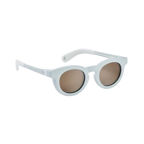 BÉABA, Babysonnenbrille 9-24 Monate, 100% UV-Schutz - CAT 3, Seitenschutz, optimaler Komfort, 360° verstellbare Bügel, sehkorrekturfähig, Retro Delight Kollektion, Cloud Blue