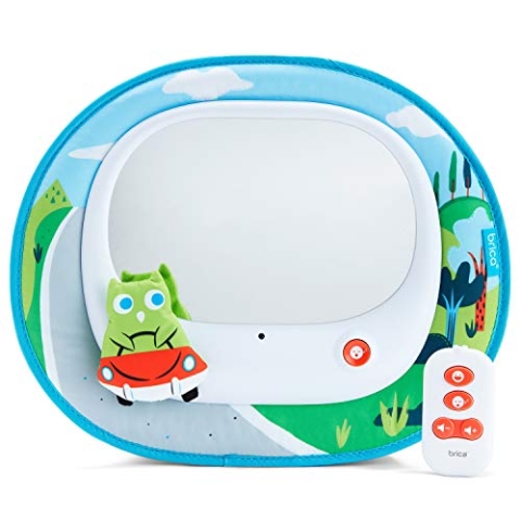 Munchkin Cruisin 'Baby In-Sight Owl Autospiegel, 8 unterhaltsame Melodien und beruhigende Melodien, synchronisiert mit LED-Lichtshow, Auto Battery Shut Off