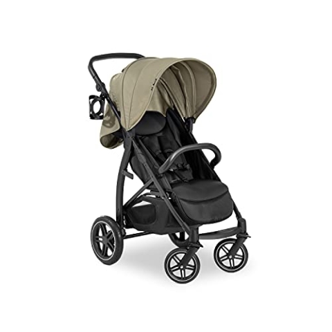hauck Buggy Rapid 4D für Kinder ab Geburt bis 22 kg mit Liegefunktion, Gummireifen, Getränkehalter, UPF 50+, Klein Zusammenklappbar, XL Korb bis 3 kg (Olive)