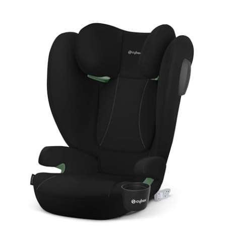 CYBEX Silver Kinder-Autositz Solution B4 i-Fix, Inkl. Getränkehalter, Für Autos mit und ohne ISOFIX, Ab ca. 3 bis 12 Jahre (100 - 150 cm), Ab ca. 15-50 kg, Volcano Black
