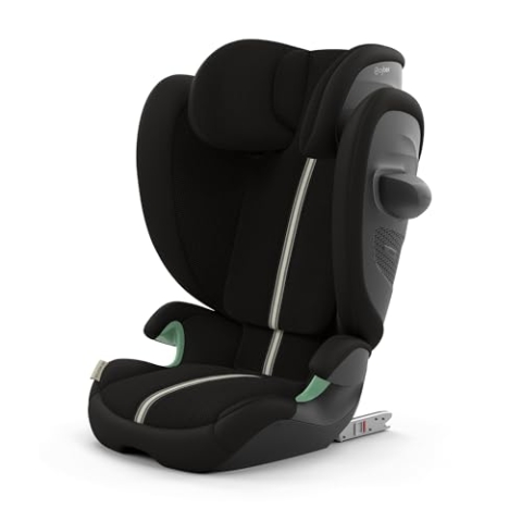 CYBEX Gold Kinder-Autositz Solution G2 Plus, Ab ca. 3 bis 12 Jahre (100 - 150 cm), Max. 50 kg, Für Autos mit und ohne ISOFIX, Moon Black (Schwarz)