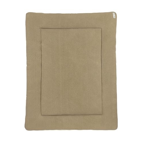 MEYCO Baby Knit Basic Laufgittereinlage (weiches und sicheres Material, Außenseite aus 100% Baumwolle, waschbar, weich und sanft, trocknergeeignet, Größe: 77 x 97 cm), Taupe