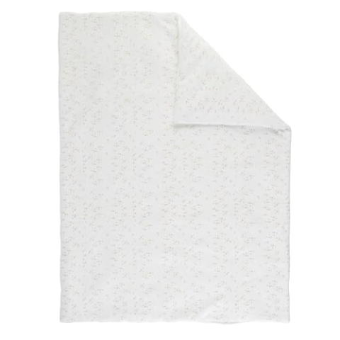Nattou Kleine Kuscheldecke für Babys aus Baumwolle und Polyester, Ca. 100 cm, Flo, Oli & Ernest, Weiß