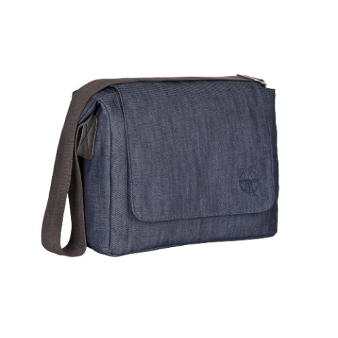 LÄSSIG Baby Wickeltasche Babytasche Stylische Umhängetasche inkl. Wickelzubehör/Green Label Small Messenger Bag Update, denim blue