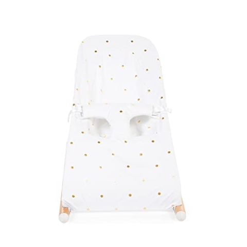 CHILDHOME; Schutzhülle kompatibel mit Babywippe Evolux; 100% Baumwolle; leicht anzuziehen; weich; griffig; Motiv Jersey Gold Dots