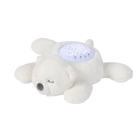 Nattou LED-Nachtlicht Koala-Bär, Sternhimmel-Projektor, 3 LED-Farben, 5 Klänge und Lieder, Plüsch/Polyester, 26 cm, Weiß