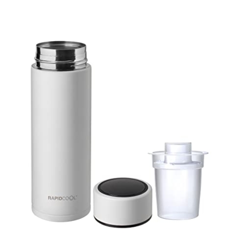 Nuby - RapidCool™ - Hilfe zur Zubereitung von die perfekte Säuglingsnahrung in nur 2 minuten - Für Babys - Perfekt für Unterwegs - Inklusive Milchpulverspender und digitalem Deckel - Weiß - 0+ Monate