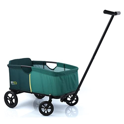 hauck Bollerwagen Eco Light für 1 Kind ab 2 Jahren bis 50 kg, mit Sitzpolster, Eva Reifen, Abnehmbare Gefederdte Deichsel, rutschfeste Griffe, Zusammenklappbar (Green)