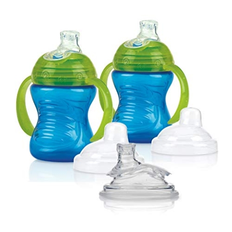 Nûby – 2 blaue Trinkgläser & 2 Ersatztüllen, Blau