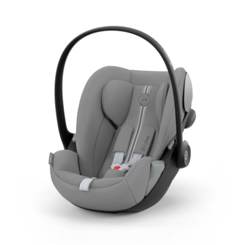 CYBEX Gold Babyschale Cloud G i-Size Plus, Inkl. Neugeboreneneinlage, Ab Geburt bis ca. 24 Monate, Für Kinder ab 40 cm bis 87 cm, Max. 13 kg, Stone Grey