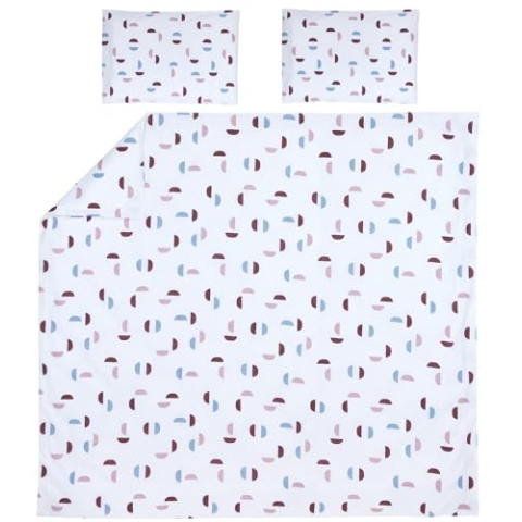 Meyco Home Shapes Bettwäsche Doppelbett (Baumwolle, atmungsaktives Material, einfache Pflege, perfekte Passform, praktischer Einschlagstreifen, Maße: 240 x 200/220 cm), Lila