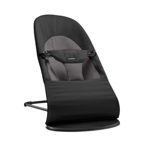 BabyBjörn Babywippe Balance Soft,Gewebt, Schwarz/Dunkelgrau