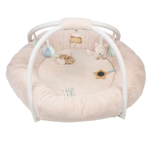 Nattou Krabbeldecke mit Spielbogen und verschiedenen Aktivitäten, Aus Polyester, Ca. 91 cm, Flo, Oli & Ernest, Flo Beige
