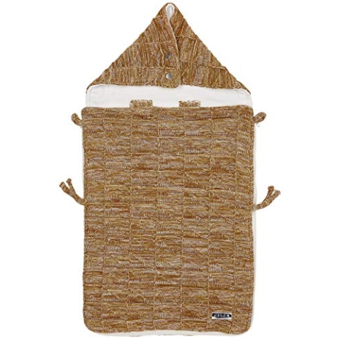 Meyco 2740042 Fußsack Block gemischt, ockergelb/camel