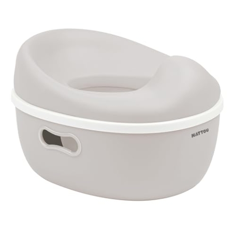 Nattou Babytopf 3in1, Töpfchen + Hocker + Toilettensitz für Kinder, Einfaches Toilettentraining, Ca. 34 cm, Ab ca. 18 Monate bis ca. 4 Jahre, Care, Kunststoff, Helles Beige