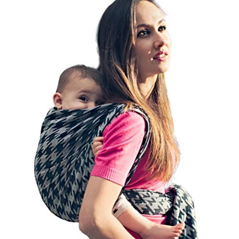 Didymos ttr-564-006 Babytragetuch, Modell Hahnentritt anthrazit, Größe 6, schwarz/weiß