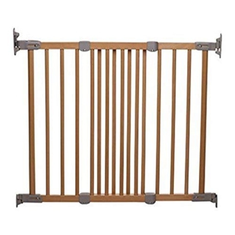 BabyDan Flexi Fit Holz Tür und Treppenschutzgitter, TÜV/GS geprüft, 69-106.5 cm, Farbe: Natur/Silber