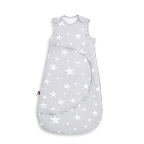 Snuz Pouch Baby Sleeping Bag - Super Soft Cotton, Makes Night Change Easier, Ideal Baby First Equipment Newborn - Perfect, White Stars 0-6 Months, 1 Tog, Summer