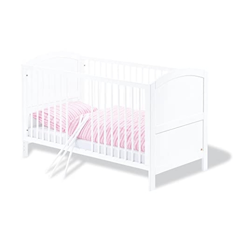 Pinolino - 110025 - Kinderbett Laura (140 x 70 cm) - mit 3 Schlupfsprossen, Kiefer, teilmassiv, weiß lackiert
