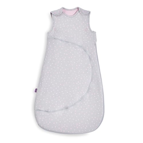 Snuz Pouch Baby Sleeping Bag - Super Soft Cotton, Makes Night Change Easier, Ideal Baby First Equipment Newborn - Perfect Baby Shower Gift, Rose Spots 0-6 Months, 1 Tog, Summer