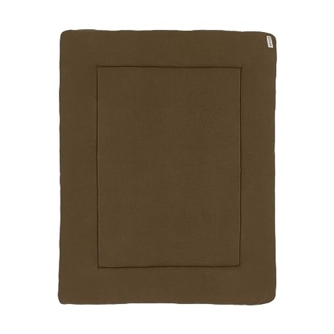 MEYCO Baby Knit Basic Laufgittereinlage (weiches und sicheres Material, Außenseite aus 100% Baumwolle, waschbar, weich und sanft, trocknergeeignet, Größe: 77 x 97 cm), Schokolade