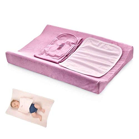BabyJem 1112191 Wickelunterlage mit Puckfunktion, rosa, 1 stück