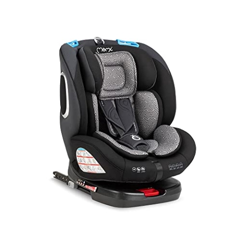 MoMi TORDI Autositz für Kinder von 0 bis 12 Jahren (Gruppe 0+, 1, 2, 3, Körpergewicht 3 bis 36 kg), drehbar, Einbau rückwärts: bis 18 kg, vorwärts: ab 18 kg, Befestigung mit ISOFIX und Top-Tether