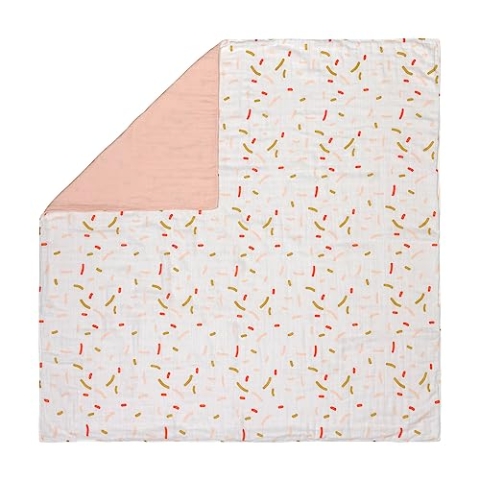 LÄSSIG Babydecke Wickeldecke Kuscheldecke kuschelig weich atmungsaktiv/ Heavenly soft Blanket Little Mateys Sprinkles spicy orange