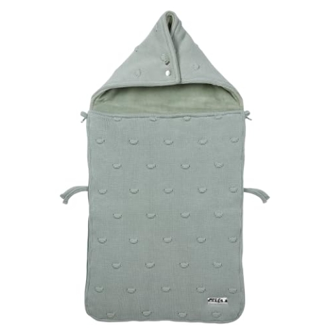 Meyco 2740053 Fußsack Autositz Velvet gefüttert Knots Stone Green