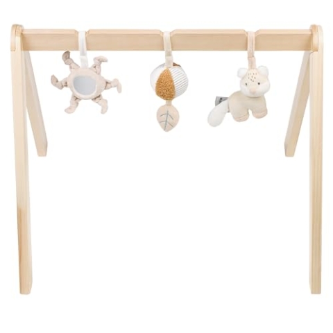 Nattou Holzbogen, Mit Spielzeug und zahlreichen Aktivitäten, Fuchs, 59,5 cm, Flo, Oli & Ernest, Flo Beige