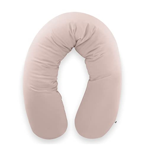 hauck Schwangerschafts- & Stillkissen Nurse N Care mit mit Mikroperlenfüllung & Baumwoll Bezug, Härtegrad Anpassbar, Inkl. Tragetasche, Waschbar (Smoky Pink)