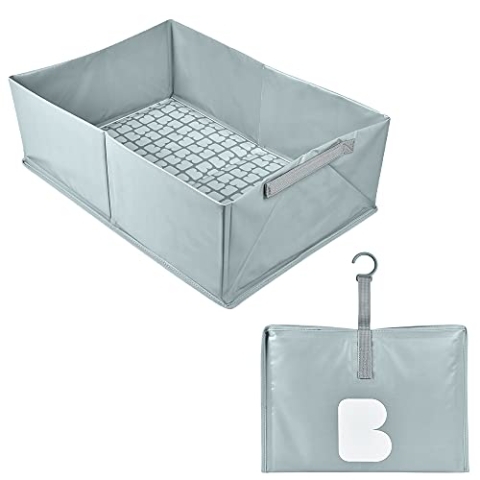 BÉABA , Faltbare Babybadewanne, ultrakompakt, stilvoll und trendig, praktischer Stauraum, minimaler Platzbedarf, einfach zu bedienen, Camele'o Pop-Up-Badewanne, Blau — kompatibel mit Béaba Abgewickelt