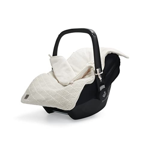 Jollein 025-811-65287 Fußsack für Babyschale River knit cream white