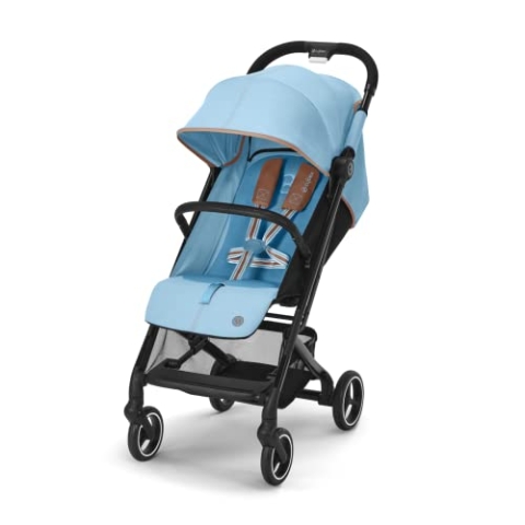 Cybex Gold Kinderwagen Beezy mit One-Pull Harness, Ab Geburt bis ca. 4 Jahre (max. 22 kg), Kompakt und ergonomisch, Beach Blue (Blau)
