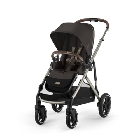CYBEX Gold Kinderwagen GAZELLE S, Ab Geburt bis ca. 4 Jahre, Max. 22 kg (Single-Modus) / 2x 22 kg (Duo-Modus), All-in-1-System mit 20+ Konfigurationen, Chocolate Brown