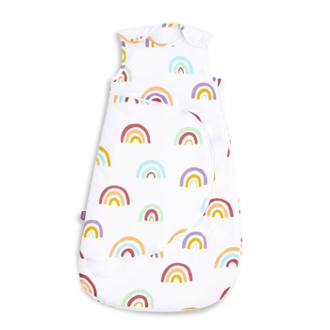 Snuz Pouch Baby Sleeping Bag - Super Soft Cotton, Makes Night Change Easier, Ideal Baby First Equipment Newborn - Perfect Baby Shower Gift, Colour Rainbow 6-18 Months, 1 Tog, Summer