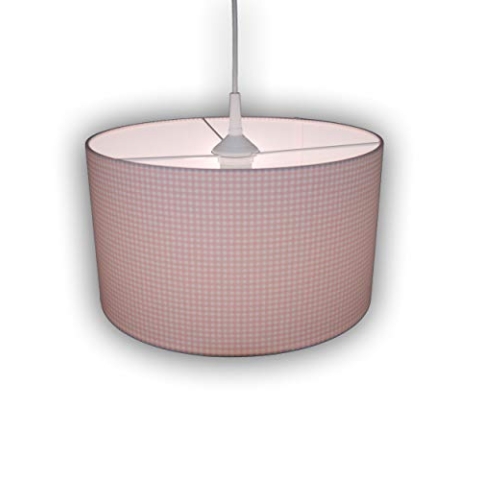 Niermann Standby 112 Stoff-Pendelleuchte Vichykaro, rosa, mehrfarbig