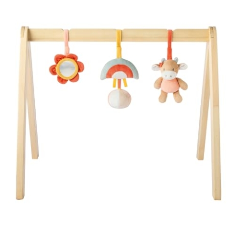 Nattou Holzbogen, Mit Spielzeug und zahlreichen Aktivitäten, Kuh Mila, 60 x 50 x 47 cm, Mila, Zoë und Lana, Polyester/Holz, Bunt