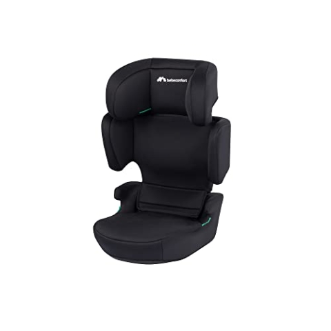 Bebeconfort Road Safe i-Size Sitzerhöhung, i-Size-Kindersitz, Installation mit Sicherheitsgurt, ab 3,5 Jahre bis zu 12 Jahren, 15-36 kg, 100-150 cm, Full Black