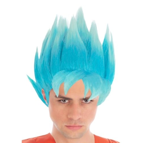 Perruque adulte Sangoku Super Saiyan blue Dragon Ball Super™ licence officielle