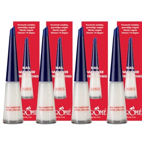 Herome 4-Pack Nagelhärter Extra Stark (Nail Hardener Extra Strong) - Nagelverstärker Garantiert Feste Nägel, Schon nach acht Tagen sind die ersten Ergebnisse spürbar. - 4 * 10ml.