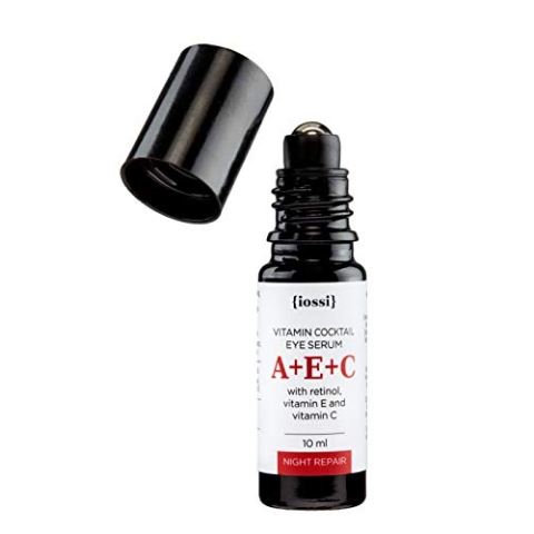 Iossi Gesichts- und Augenkontur-Serum mit Vitamin A (Retinol), C, E. Anti-Aging und Anti-Falten, hellt Straffung und Feuchtigkeit auf und spendet Feuchtigkeit. 97,8% natürlich, 18,4% organisch.
