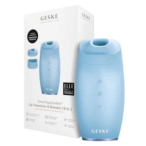 GESKE | SmartAppGuided™ Lip Volumizer & Booster | 6 in 1 | Quick Lip Plumper | Lippenbooster vollere Lippen | Lippenauffüller & Lippenvergrößerer automatisch | Vergrößerung Lippen Volumen Selfie