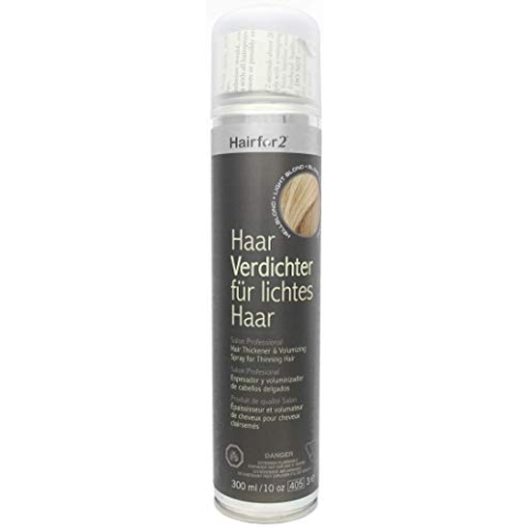 Hairfor2 Haarverdichtungsspray gegen lichtes Haar | Haarpuder | Streuhaar | Haarauffüller | Haarausfall | Haarverdichter (300ml, Hellblond)
