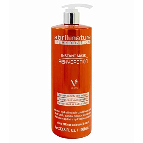 abril et nature - Haarmaske Rehydration - Maximale Feuchtigkeit für trockenes Haar - Stellt Flexibilität und gesundes Aussehen wieder her - Professionelle Friseurbehandlung - 1000 ml