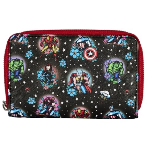 Loungefly Marvel Avengers Tattoo Zip Around Wallet Marvel - Avengers One Size