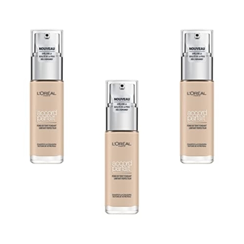 L'Oréal Paris Perfect Match Grundierung 1.R/1.C Rose Ivory, 3er Pack (3 x 30 ml)