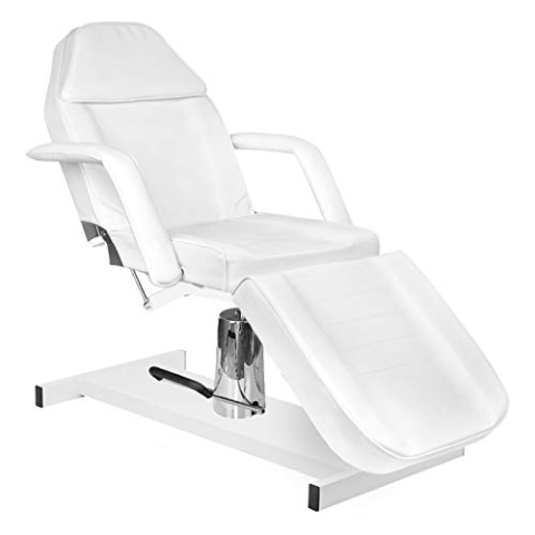 Activeshop Hydraulische Kosmetikliege Basic 210 Weiss bis 150 kg belastbar Premium-PU-Leder