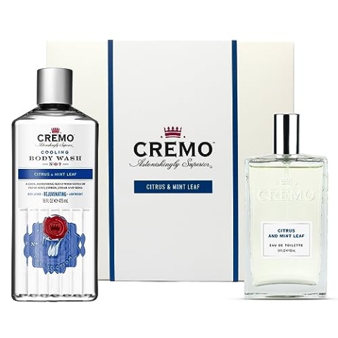 CREMO CITRUS & MINT LEAF Geschenk Set für Männer - Eau de toilette 100ml + Gel Douche 473ml - frischer, leichter Duft