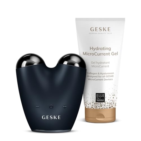 GESKE | MicroCurrent Face-Lifter 6 in 1 inkl. Hydrating MicroCurrent Gel | SmartAppGuided Mikrostrom-Device | Set mit passender Kosmetik-Zugabe | Beauty-Bundle